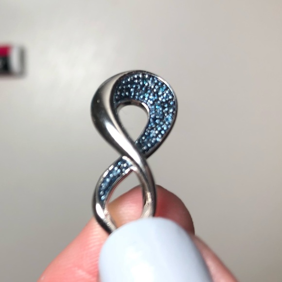 Enhanced Blue Diamond Accent Infinity Loop Pendant - Picture 6 of 7